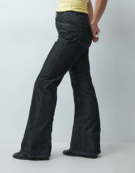 Vero Moda Hazel flared jeans met hoge taille en stikseldetail in zwart denim, 2 van 5