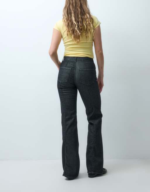 Vero Moda Hazel flared jeans met hoge taille en stikseldetail in zwart denim, 3 van 5
