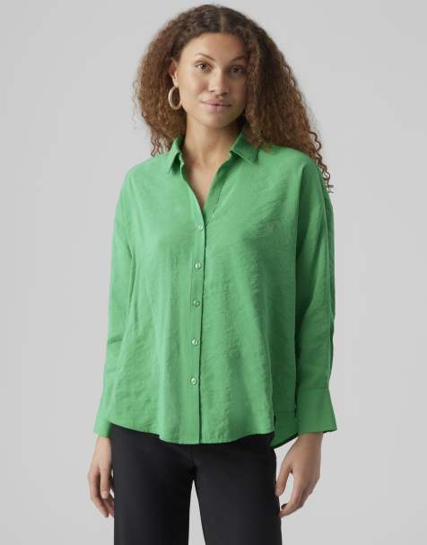 Vero Moda – Hemdbluse in leuchtendem Grün - view 1