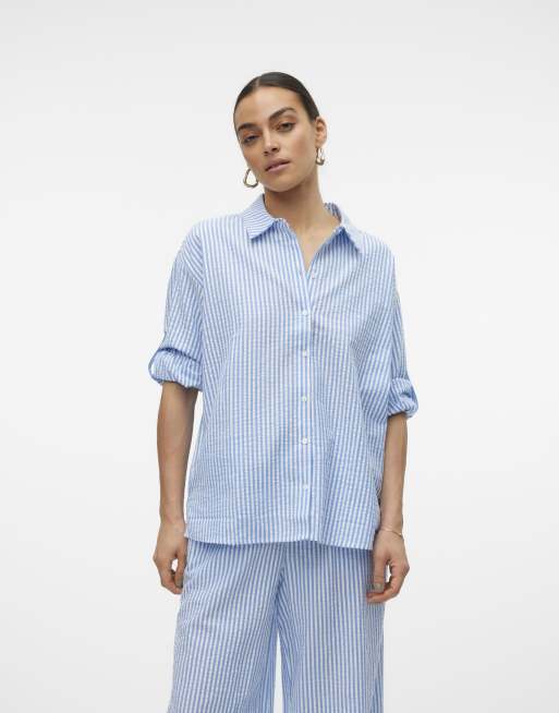 Vero Moda – Hemdbluse in Vista-Blau