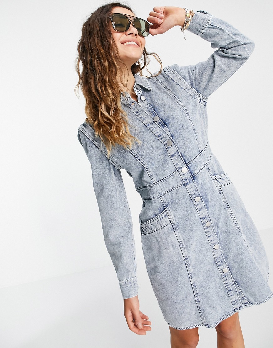 Vero Moda – Hemdkleid aus Denim in Blau