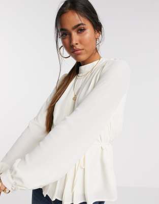 asos cream blouse