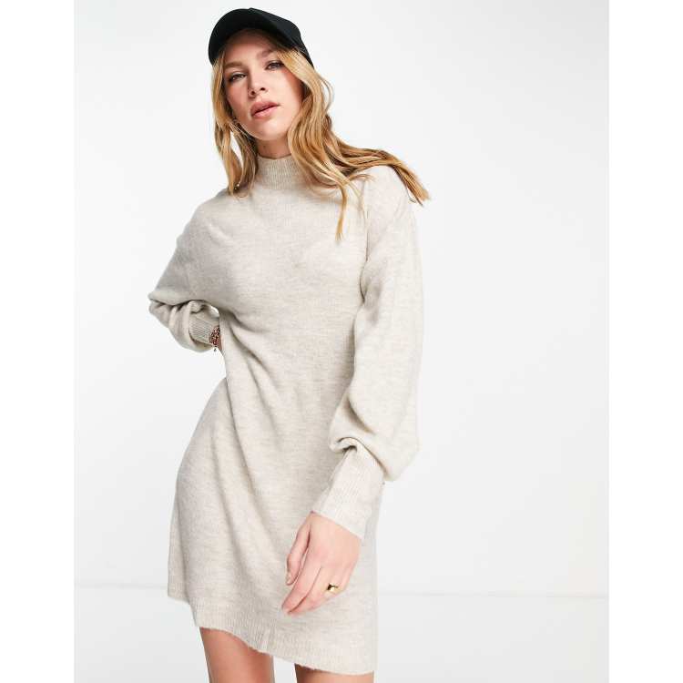 White high neck deals jumper dress