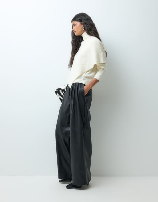 Vero Moda high neck jumper with cape detail in cream, 4 of 5