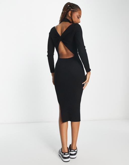 Cut out back midi hot sale dress