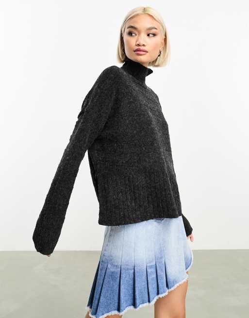 High neck long hot sale sleeve sweater