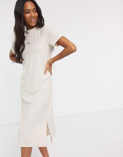 Vero Moda high neck midi dress in cream | ASOS
