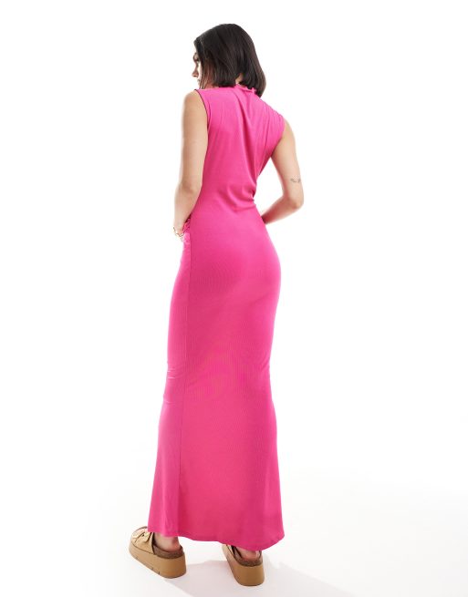 a hot pink dress Hot Pink One-Shoulder Long Sequin Prom Dress Hot Pink / 0 main image 1