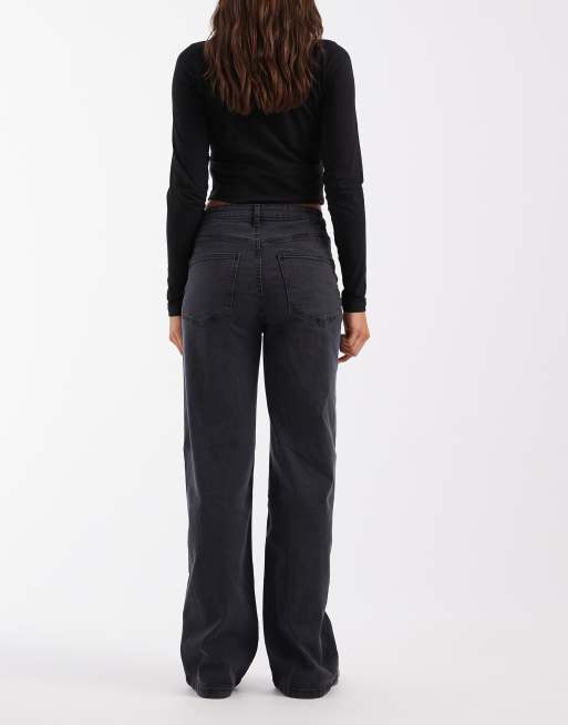 Vero Moda high rise wide leg jeans in black denim, 2 of 5