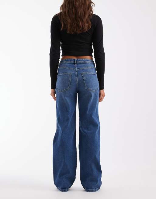 Vero Moda high rise wide leg jeans in medium blue denim, 2 of 5