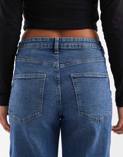 Vero Moda high rise wide leg jeans in medium blue denim, 4 of 5