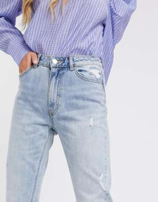 light blue ankle grazer jeans