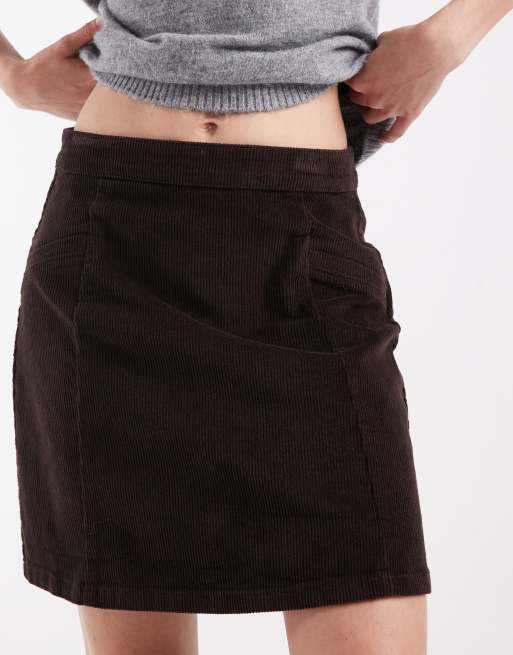 Vero Moda High-Waist-Cord-Minirock in Schokobraun, 2 von 5