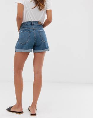 high waist denim short