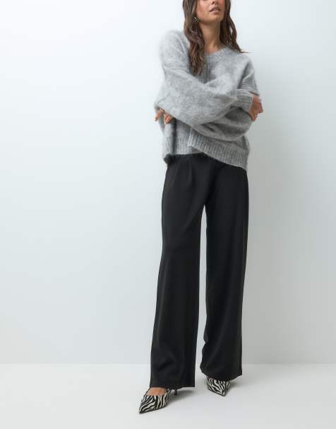 Vero Moda High-Waist-Hose mit Bundfalten und weitem Bein in Schwarz - view 1