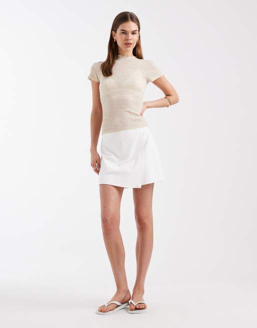 Vero Moda high waist skort in white, 2 of 5