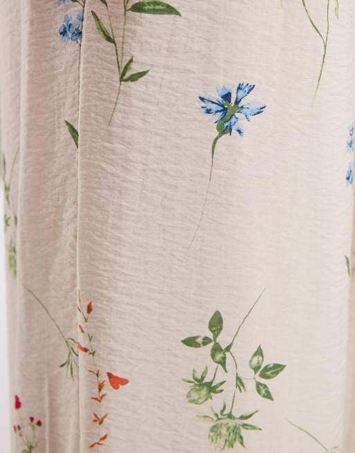 Vero Moda high waist wide leg pants in cream floral print, 5 of 5