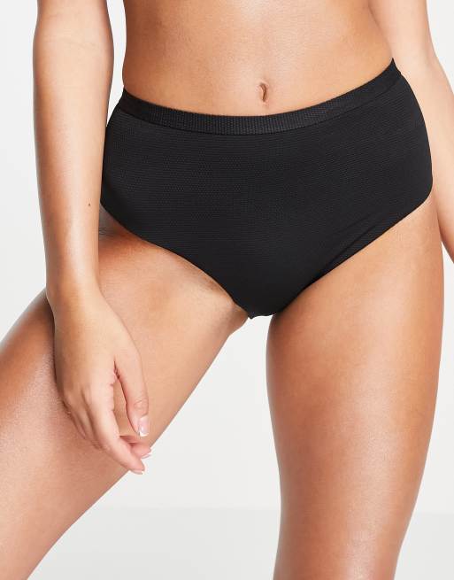 Vero Moda high waisted bikini bottoms co-ord in black