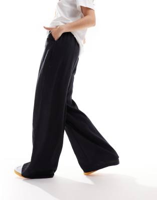 high waisted wide leg pants in black