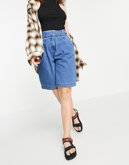 Vero Moda - Højtaljede by-shorts i blå
