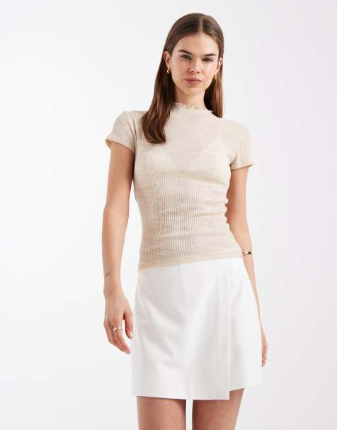 Vero Moda - Højtaljet hvidt skort - view 1