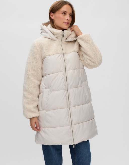 Vero Moda Holly manteau matelassé à col montant beige, 3 de 5