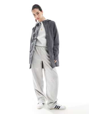 Vero Moda Hooded Rain Jacket In Gray