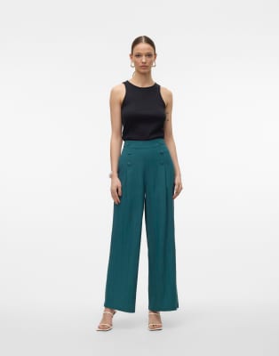 Vero Moda - Hose in Balsam-Grün mit weitem Bein