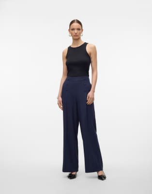 Vero Moda - Hose in Nachthimmelblau mit weitem Bein