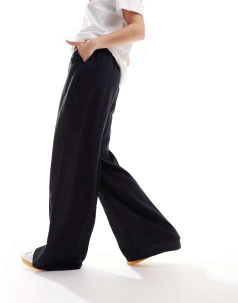 Vero Moda – Hose in Schwarz mit hohem Bund und weitem Bein - view 1