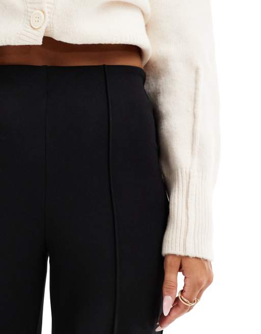 Vero Moda – Hose in Schwarz mit weitem Bein und Faltendetail vorne, 4 von 5