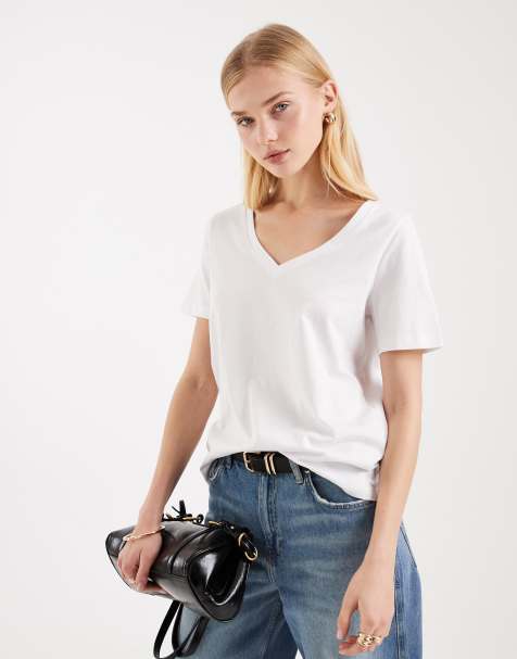 Vero Moda - Hvid T-shirt med V-hals - view 1