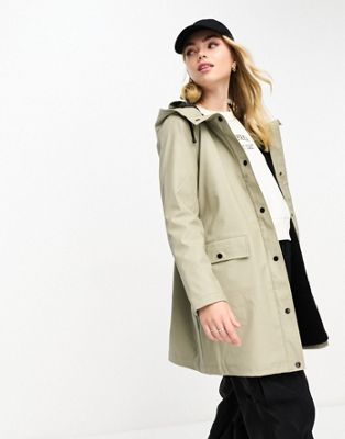 Vero Moda raincoat with teddy lining in stone - ASOS Price Checker