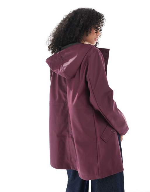 Vero Moda - Imperméable enduit à capuche - Bordeaux, 4 de 4
