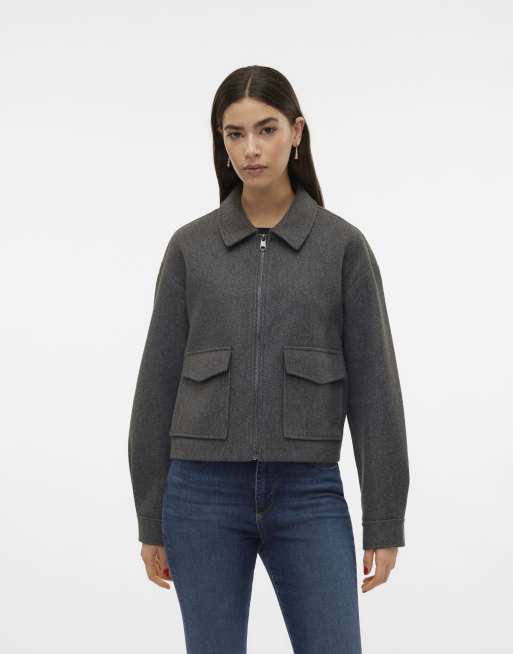 Vero Moda - Jack in donkergrijs gemêleerd