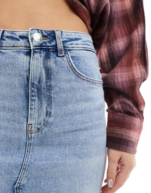 Vero Moda – Jasnoniebieska spódnica jeansowa midi wiązana w talii, 3 z 5