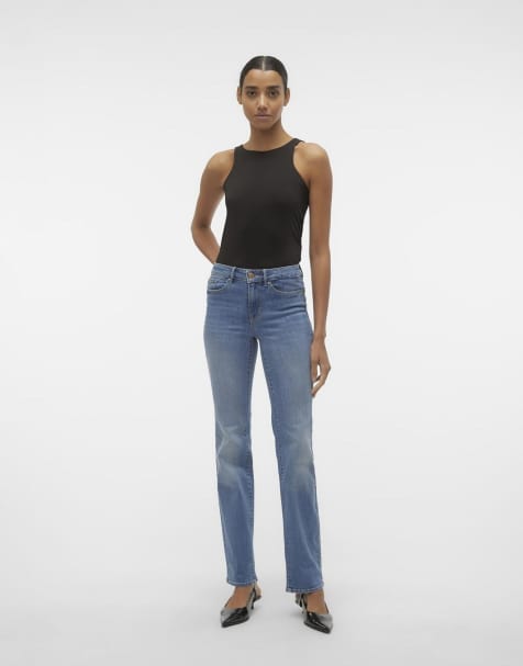 Vero Moda - Jean droit - Bleu moyen - view 1