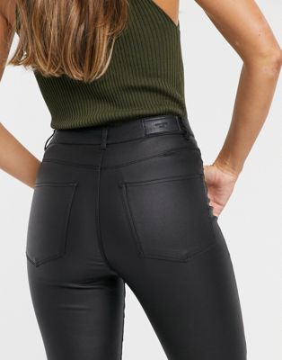 Jeans Vero Moda - Jean skinny enduit taille haute - Noir