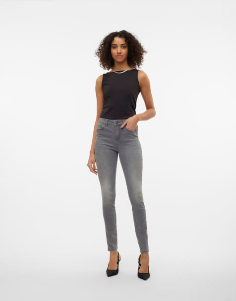 Vero Moda - Jean skinny - Gris clair - view 1