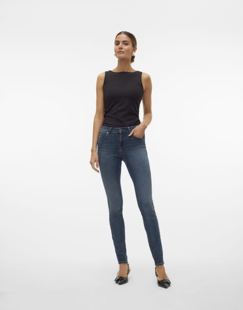 Vero Moda - Jean slim - Bleu foncé - view 1