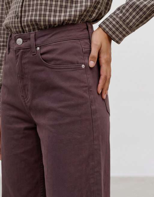 Vero Moda jeans a pianta larga color torta al cioccolato, 4 di 6