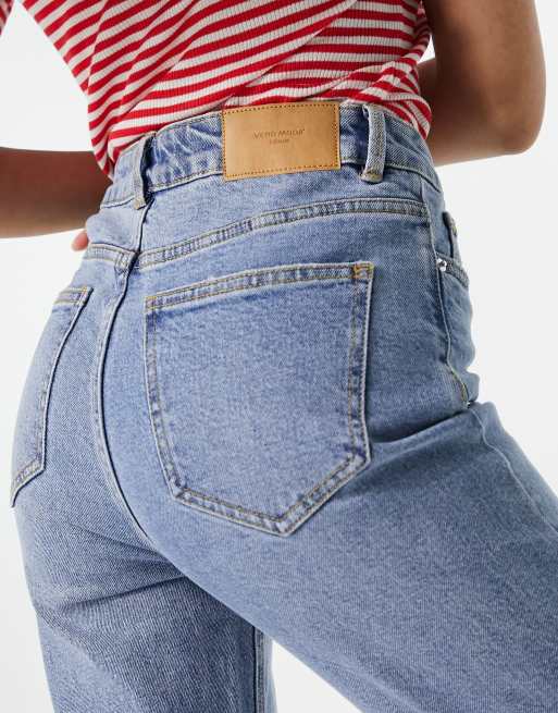 Vero Moda – Jeans aus Baumwollmix in hellblauer Waschung mit geradem Bein - MBLUE, 3 von 4