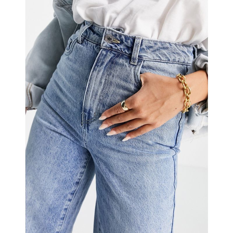 Donna f0qiT Vero Moda - Jeans corti con fondo ampio lavaggio blu
