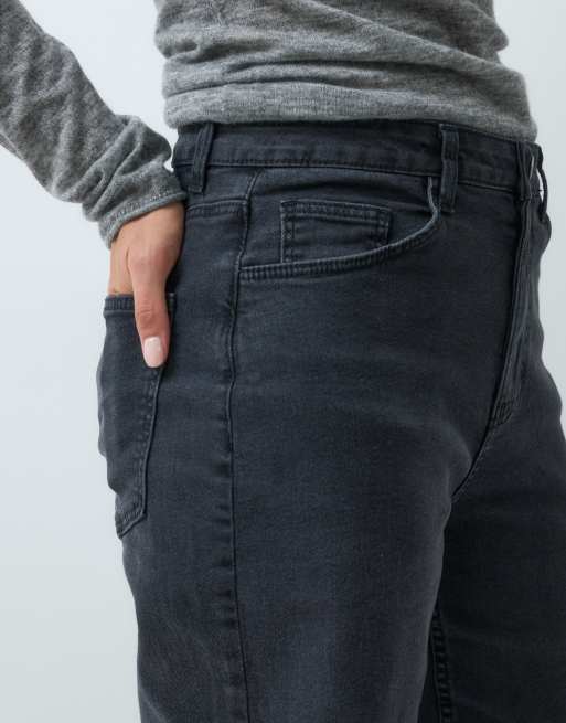 Vero Moda jeans met hoge taille en wijde pijpen in donkergrijs denim, 5 van 5