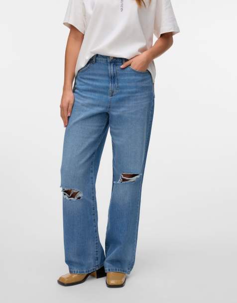 Vero Moda - Jeans met losse pasvorm in medium blauw denim - view 1