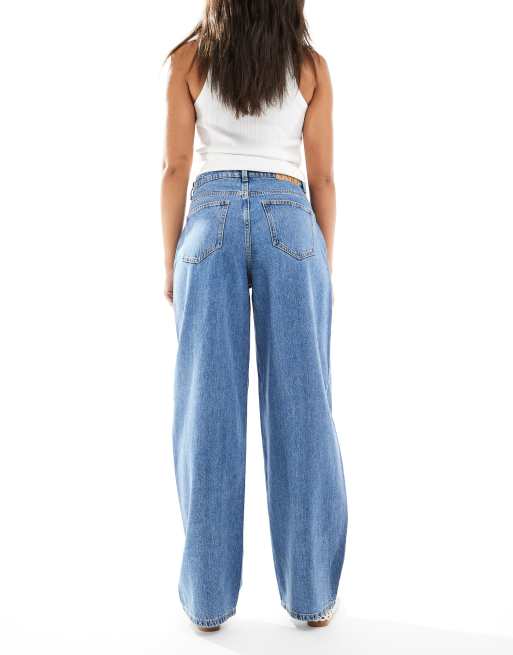Vero Moda - Jeans met wijde ronde pijpen in medium blauw denim, 2 van 5
