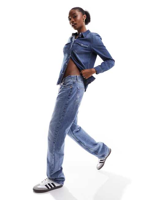 Vero Moda – Jeanshemd in Mittelblau , 2 von 4