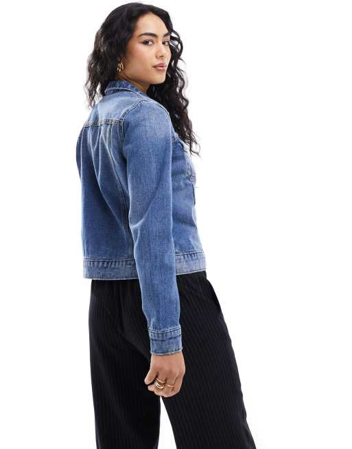 Vero Moda – Jeansjacke in mittelblauer Waschung, 4 von 4