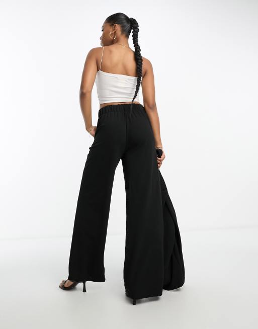 Vero Moda - Jersey broek met wijde pijpen in zwart, deel van co-ord set, 2 van 4