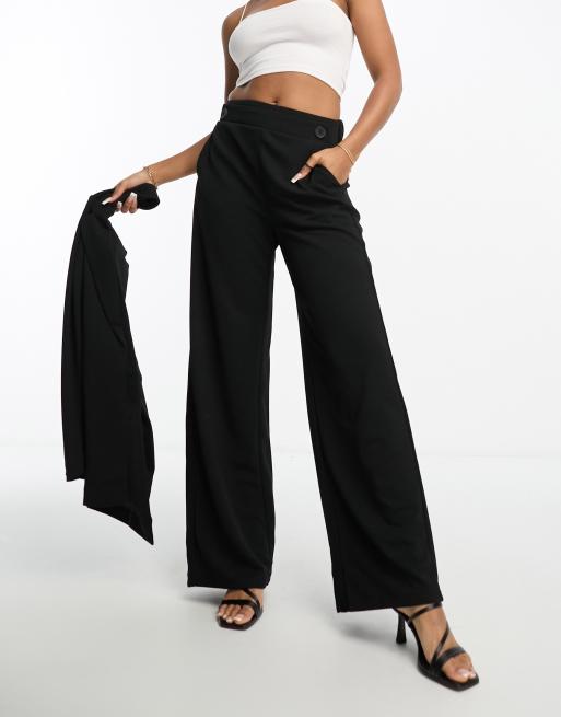 Vero Moda - Jersey broek met wijde pijpen in zwart, deel van co-ord set, 4 van 4